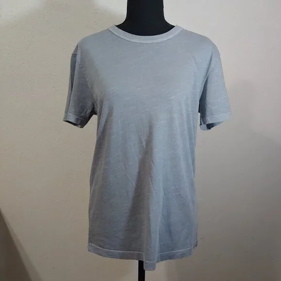 Buck Mason Slub Crew Neck Cotton T-Shirt Slate Blue Size XS - Picture 1 of 6